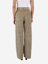 Load image into Gallery viewer, Beige corduroy wide leg trousers - size UK 6 Trousers Weekend Max Mara 
