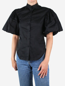 Khaite Black puff-sleeved blouse - size S