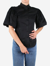 Load image into Gallery viewer, Black puff-sleeved blouse - size S Tops Khaite 
