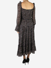 Load image into Gallery viewer, Black floral printed chiffon midi dress - size FR 36 Dresses Altuzarra 
