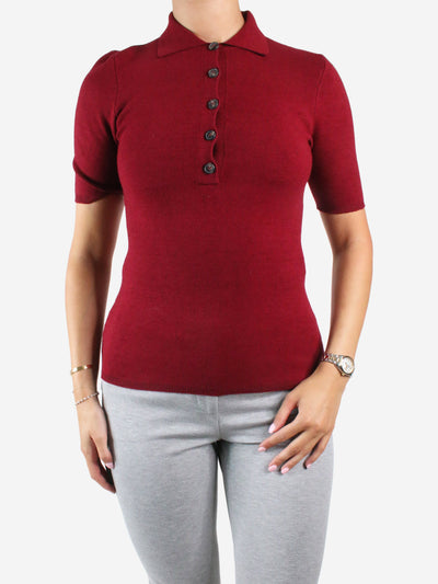 Red short sleeve knitted polo shirt - size Brand size 1 Knitwear Victoria Beckham 