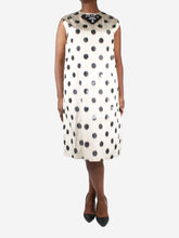 Load image into Gallery viewer, Cream taffeta polka dot dress - size UK 16 Dresses Prada 
