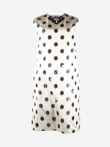 Prada Cream taffeta polka dot dress - size UK 16