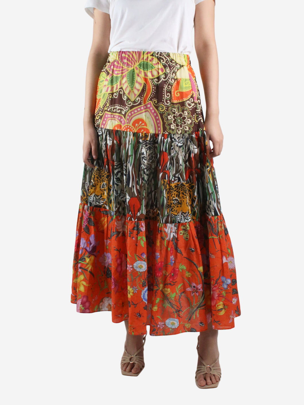 Multi floral printed maxi skirt - size UK 8 Skirts Gucci 