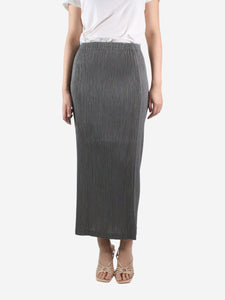 Issey Miyake Grey pleated maxi skirt - size