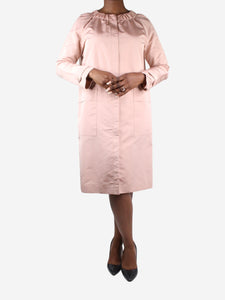 Prada Pink nylon silk-blend pocket coat - size UK 12