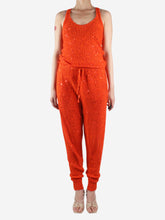 Load image into Gallery viewer, Orange sleeveless sequin jumpsuit - size UK 8 Jumpsuits Stella McCartney 
