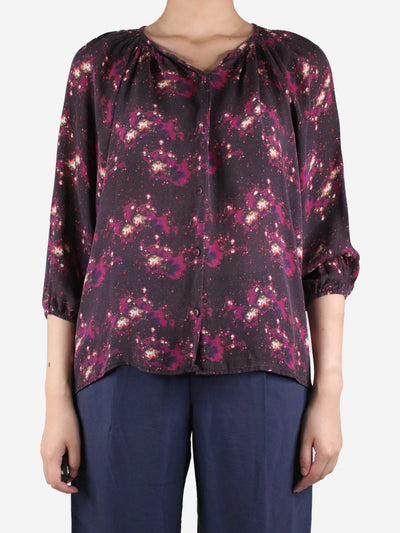 Purple printed blouse - size M Tops Tucker 