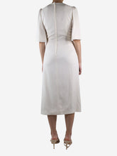 Load image into Gallery viewer, Cream short-sleeved silk midi dress - size UK 8 Dresses Dolce &amp; Gabbana 

