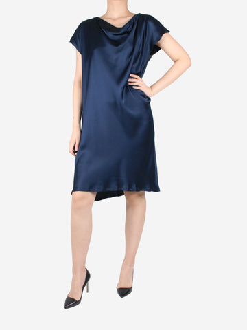 Blue silk light dress - size UK 12 Dresses Erika Tanov 