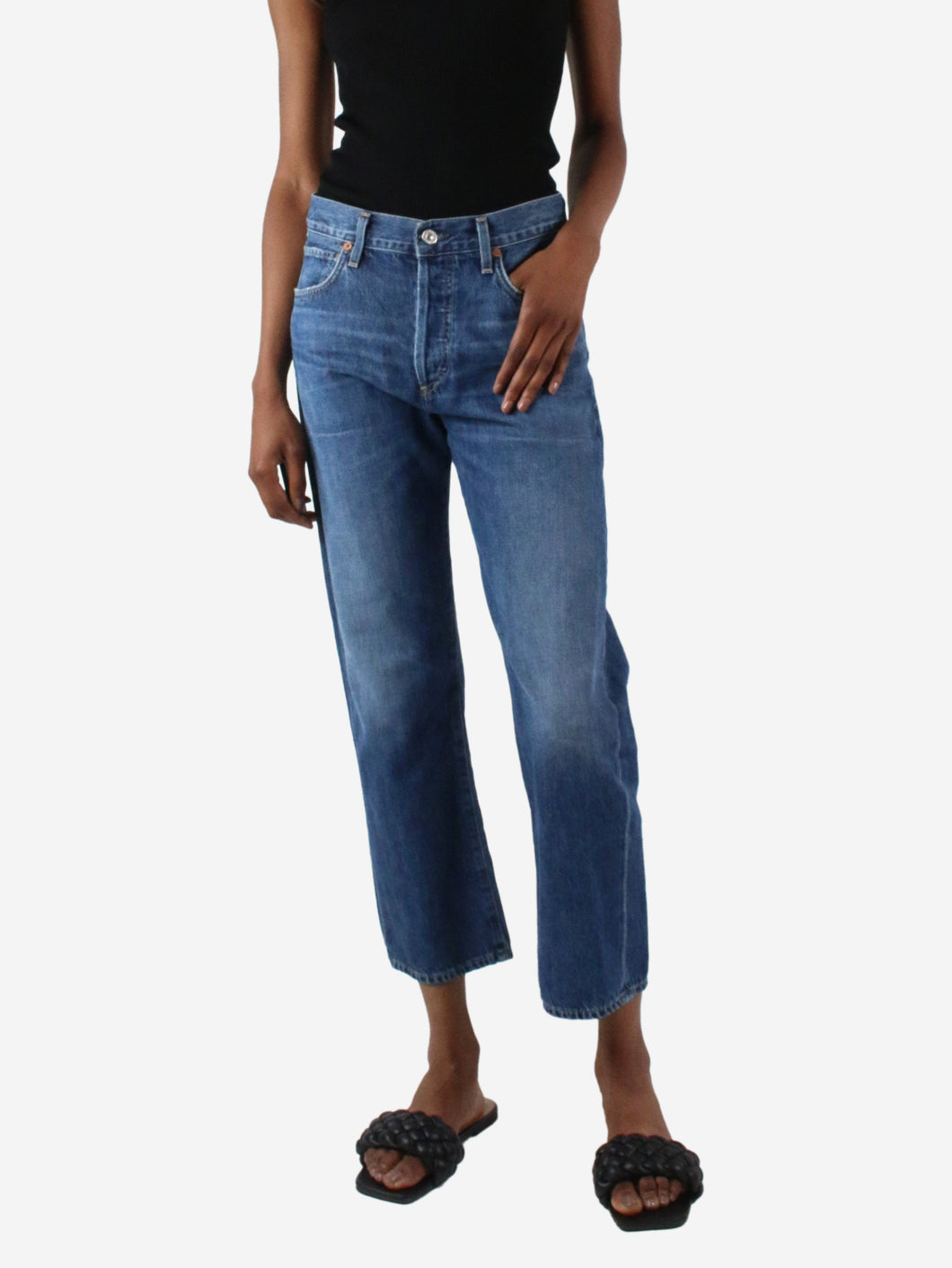 Blue high-rise cropped denim jeans - size W25 Trousers Citizens of Humanity 
