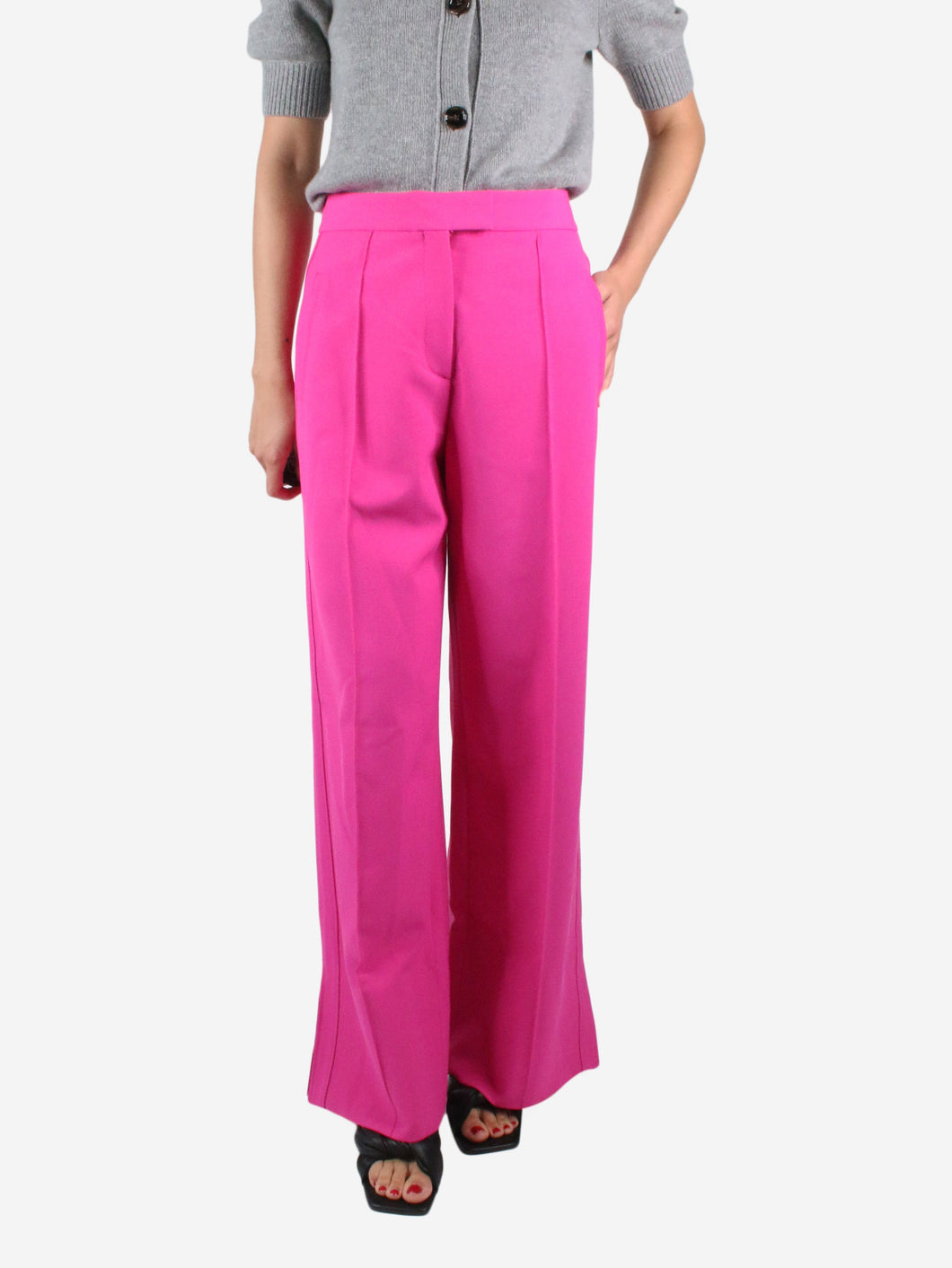 Pink pleated trousers - size UK 12 Trousers ME+EM 