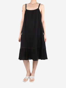 ME+EM Black cotton slip dress - size UK 12