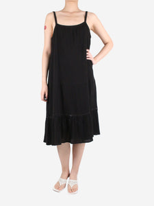 ME+EM Black cotton slip dress - size UK 12