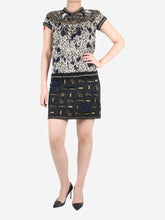 Load image into Gallery viewer, Black printed metallic knit dress - size FR 34 Dresses Chanel 
