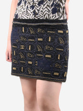 Load image into Gallery viewer, Black printed metallic knit dress - size FR 34 Dresses Chanel 
