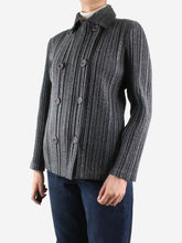 Load image into Gallery viewer, Grey double-breasted jacket - size 4 Coats &amp; Jackets Pleats Please 
