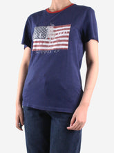 Load image into Gallery viewer, Blue short-sleeved printed t-shirt - size S Tops Polo Ralph Lauren 
