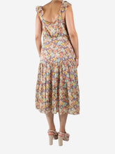 Load image into Gallery viewer, Multicolour sleeveless floral midi dress - size UK 10 Dresses Veronica Beard 
