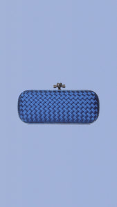 Bottega Veneta Blue Knot intrecciato leather clutch