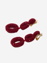 Load image into Gallery viewer, Red dangling clip-on earrings Jewellery Oscar De La Renta 

