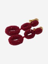 Load image into Gallery viewer, Red dangling clip-on earrings Jewellery Oscar De La Renta 
