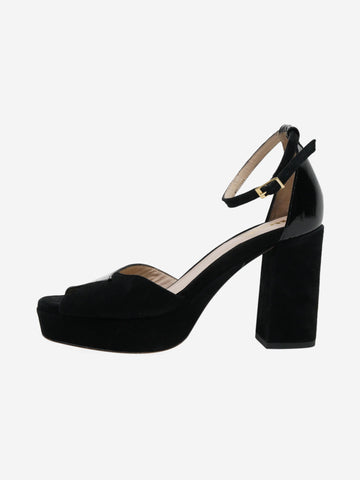 Black suede peep toe heels - size EU 39 Heels Rouje 