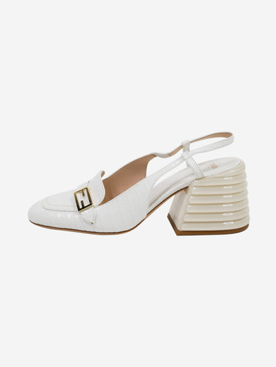 White leather heels with ankle strap - size EU 38 Heels Fendi 