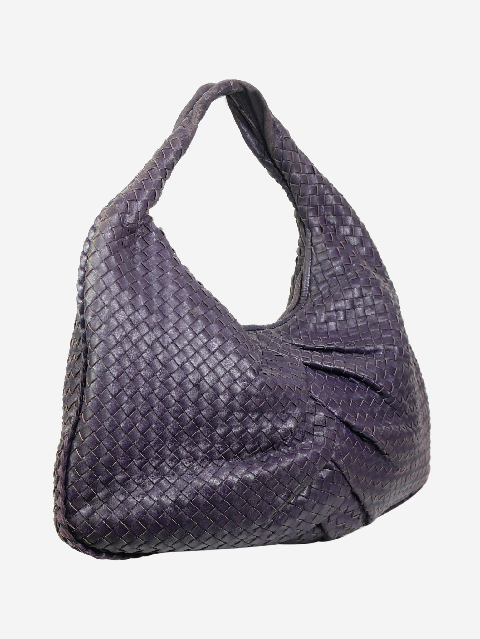 Bottega Veneta pre-owned purple intrecciato leather Jodie bag