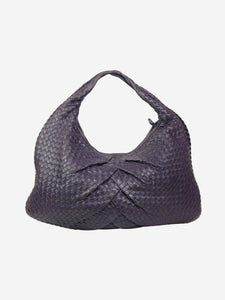 Bottega Veneta pre-owned purple intrecciato leather Jodie bag