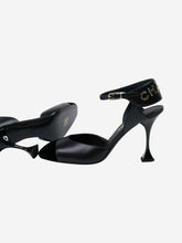 Load image into Gallery viewer, Black leather and velvet square toe heels - size EU 39 Heels Chanel 
