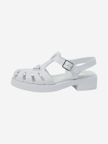 White rubber strappy sandals - size EU 39 Shoes Prada 