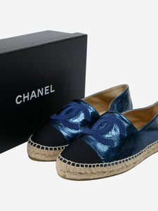 Chanel Blue CC espadrilles with contrasted stitching - size EU 39