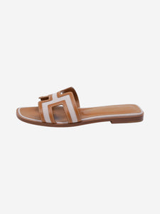 Hermes Neutral Oran leather sandals - size EU 37