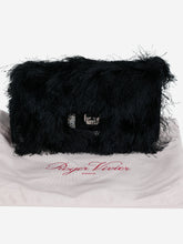 Load image into Gallery viewer, Black faux fur satin choc strass mini bag Cross-body bags Roger Vivier 
