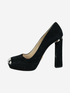 Prada Black platform heels with gold toe detail - size EU 38