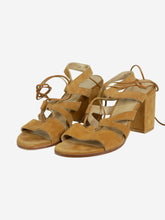 Load image into Gallery viewer, Brown block heel sandals with tie detail - size EU 41 Heels Stuart Weitzman 
