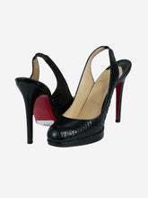 Load image into Gallery viewer, Black snake effect platform with stiletto heel - size EU 36 Heels Christian Louboutin 

