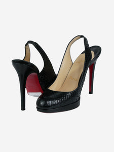 Christian Louboutin Black snake effect platform with stiletto heel - size EU 36