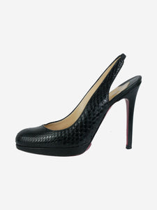 Christian Louboutin Black snake effect platform with stiletto heel - size EU 36