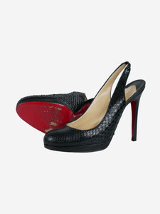 Christian Louboutin Black snake effect platform with stiletto heel - size EU 36