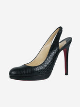 Load image into Gallery viewer, Black snake effect platform with stiletto heel - size EU 36 Heels Christian Louboutin 
