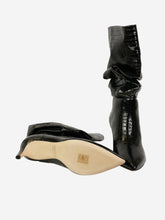 Load image into Gallery viewer, Black leather ruched croc skin boots - size EU 37.5 Boots Paris Texas 
