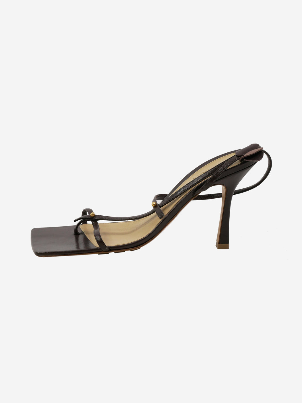 Brown square toe strappy heels with open toe - size EU 40 Heels Bottega Veneta 