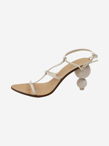 Cult Gaia White ball sandal strappy heels with ankle strap - size EU 40