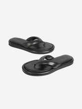 Load image into Gallery viewer, Black flat open toe slip on sandals - size EU 38 Flat Sandals Gia Borghini 
