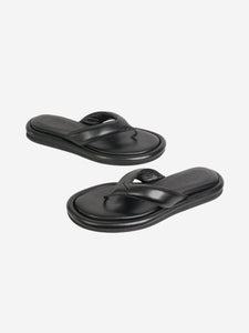 Gia Borghini Black flat open toe slip on sandals - size EU 38