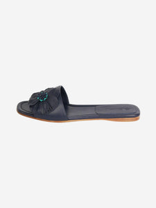 Loro Piana Blue open-toe floral detail flat sandals - size EU 37