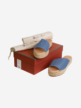 Load image into Gallery viewer, Blue denim open-toe espadrilles - size EU 40 Flat Sandals Loro Piana 
