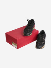 Load image into Gallery viewer, Black floral lace detail low-top rockstud trainers - size EU 37 Trainers Valentino 
